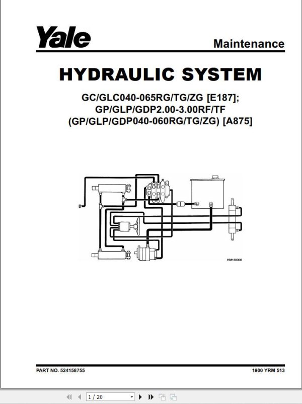 Yale Forklift E187 GC GLC040 050RG Service Manual 1