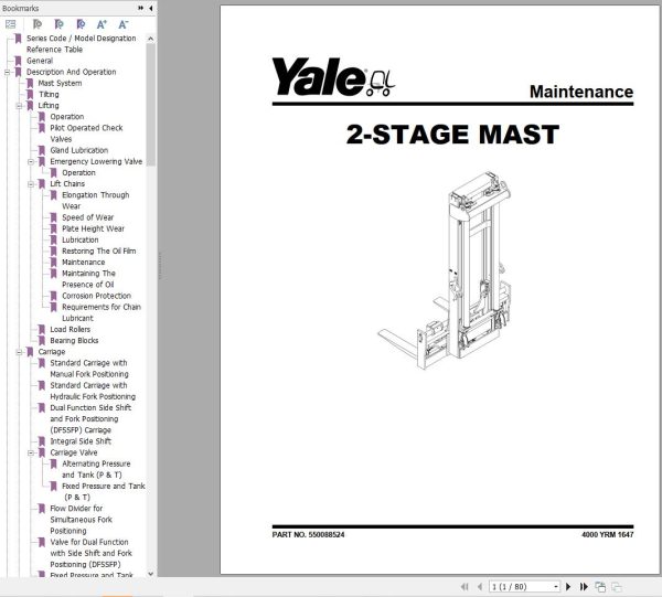 Yale Forklift E877 GDP300EC GDP330EC GDP360EC Service Manual