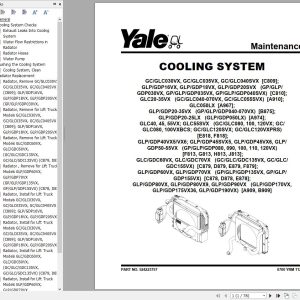Yale Forklift F813 GLPGDP 40VX5 to 55VX Europe Service Manual 02.2023