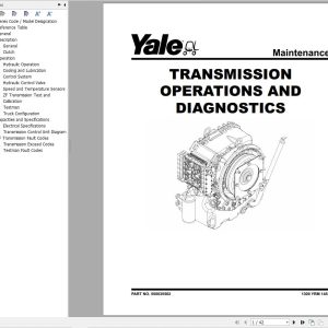Yale Forklift F876 GDP190DC to GDP280DC Service Manual 02.2023