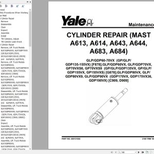 Yale Forklift F878 GPGLPGDP135 155VX Service Manual 07.2023