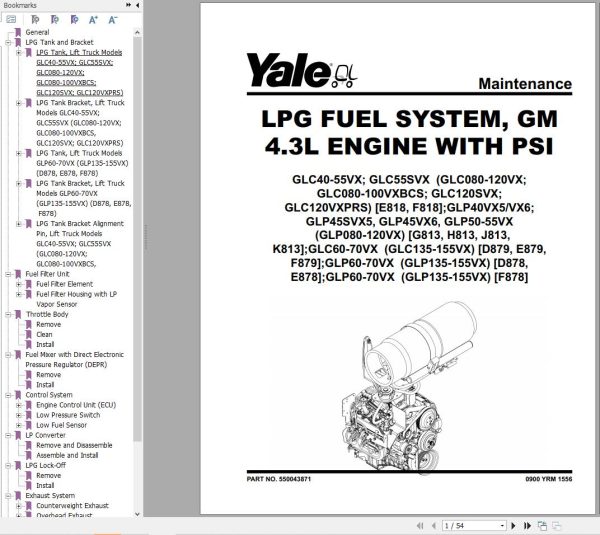 Yale Forklift F879 GC GLC GDC135VX 155VX Service Manual 2