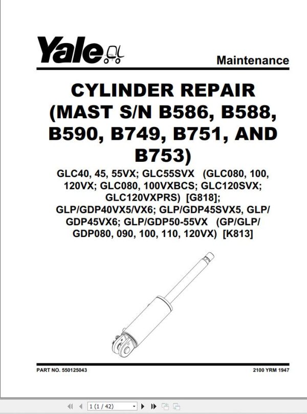 Yale Forklift G818 GLC40VX GLC45VX GLC55VX GLC55SVX Service Manual 1