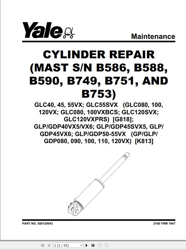 Yale Forklift G818 GLC40VX GLC45VX GLC55VX GLC55SVX Service Manual 1