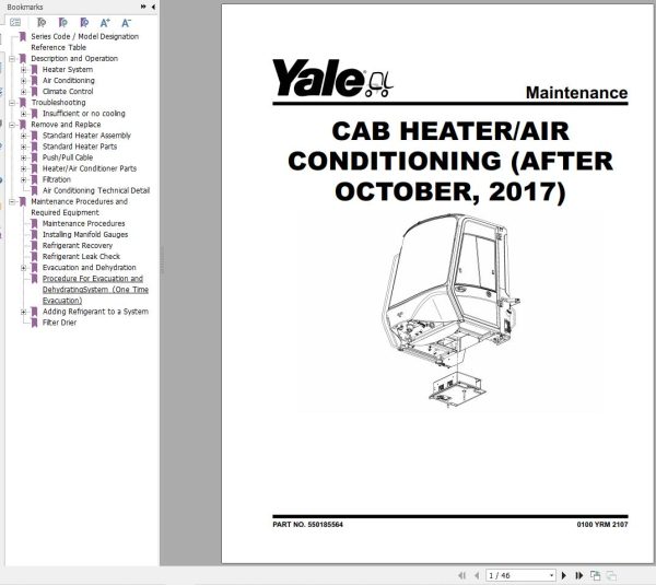 Yale Forklift G876 GDP190DC to GDP280DC Service Manual 02.2023 2