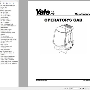 Yale Forklift G876 GDP80DC to GDP120DC Europe Service Manual