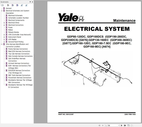 Yale Forklift G876 GDP80DC to GDP120DC Europe Service Manual 2