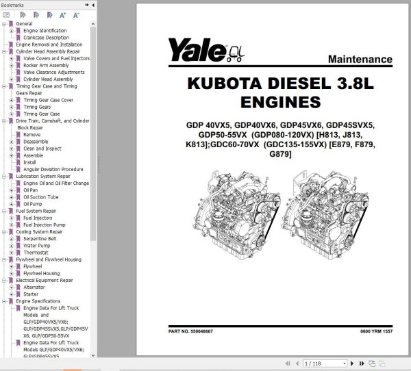 Yale Forklift G879 GC135VX GC155VX Service Manual 2