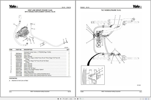 Yale Forklift GP GLP GDP 80 120vx K813 Parts Manual 550118539 2