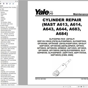 Yale Forklift H878 GP60VX to GP80SVX Europe Service Manual 02.2023