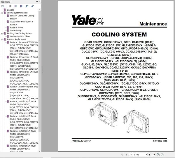 Yale Forklift J813 GLPGDP40VX5 ti 55VX Europe Service Manual 02.2023 2