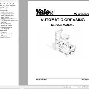 Yale Forklift J876 GDP190DF to GDP280DF Service Manual 02.2023