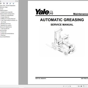 Yale Forklift J876 GDP80DF to GDP120DF Service Manual 02.2023