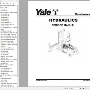 Yale Forklift J877 GDP130EF GDP140EF GDP160EF Service Manual 05.2023