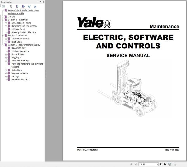 Yale Forklift J877 GDP130EF GDP140EF GDP160EF Service Manual 05.2023 1