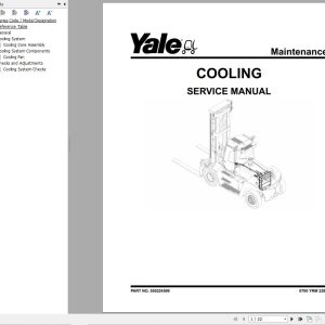 Yale Forklift J877 GDP300EF GDP330EF GDP360EF Service Manual 05.2023