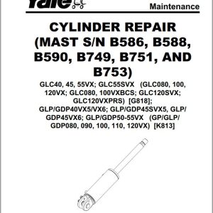 Yale Forklift K813 GPGLPGDP80 120VX Service Manual 02.2023