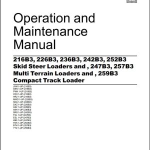 CAT Loaders 216B3 252B3 247B3 257B3 259B3 Operation Maintenance Manual 1