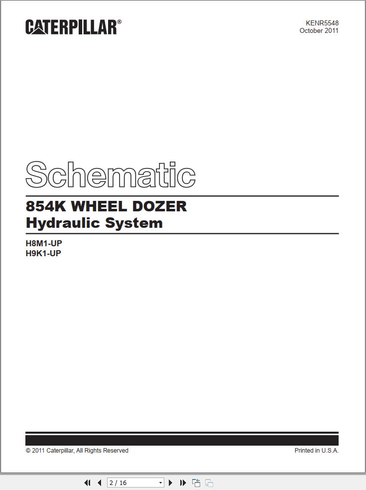 CAT Wheel Dozer 854K Hydraulic Diagrams