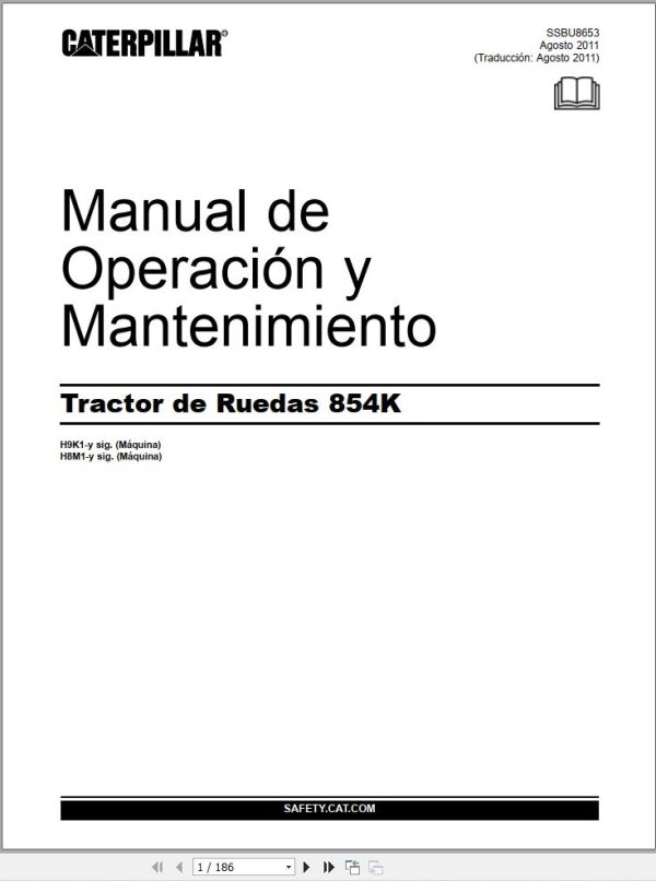 CAT Wheel Dozer 854K Operation and Maintenance Manual SSBU8653 ES