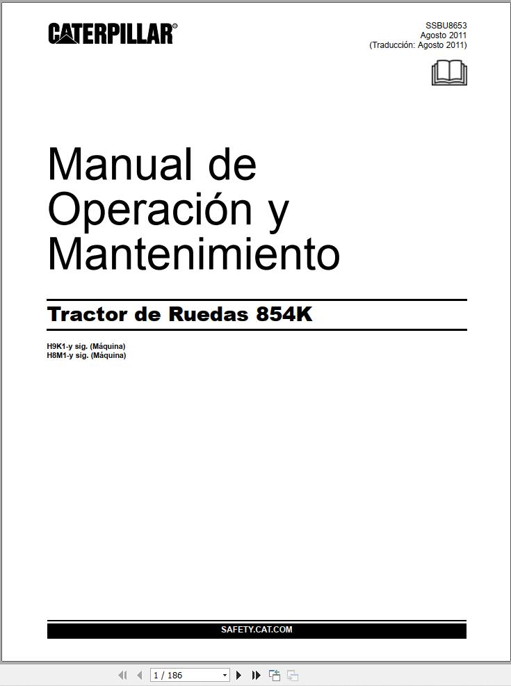 CAT Wheel Dozer 854K Operation and Maintenance Manual SSBU8653 ES