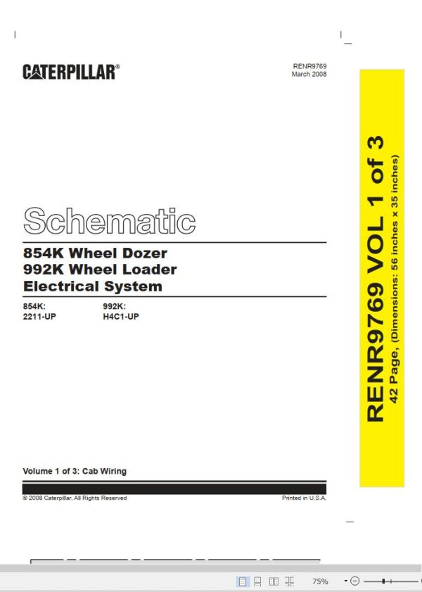 CAT Wheel Loader 854K 992K Electrical Diagrams