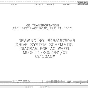 Caterpillar AC Wheel 17KG527B1 Drive System Schematic Diagram BI617343
