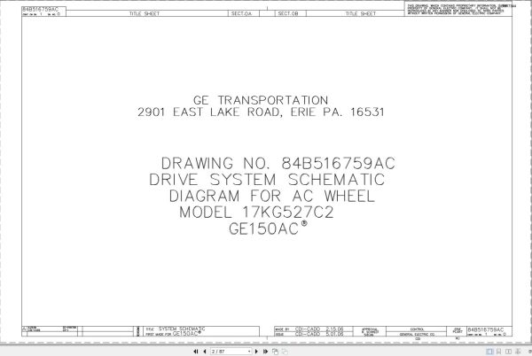 Caterpillar AC Wheel 17KG527C2 Drive System Schematic Diagram BI617344
