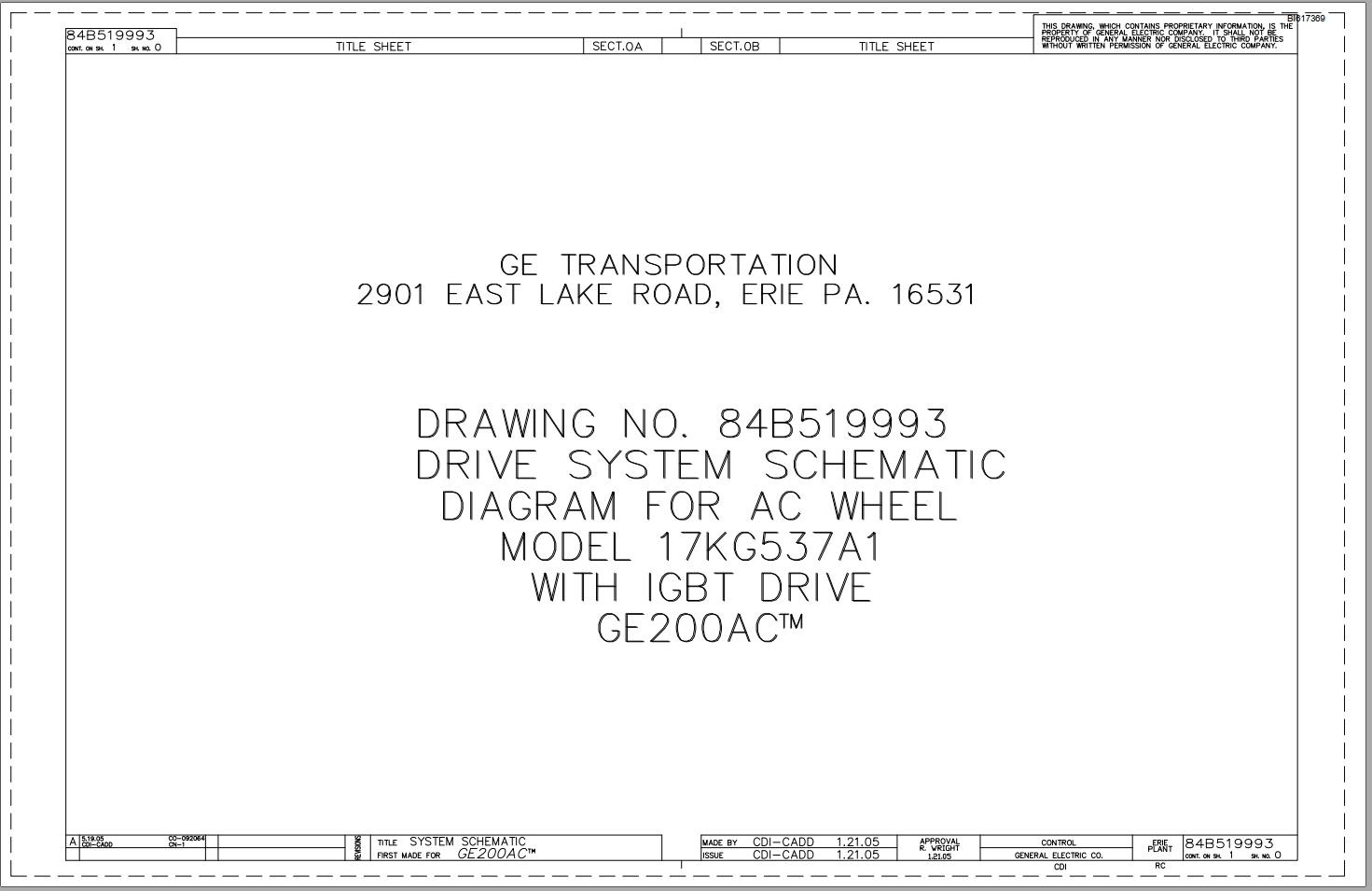 Caterpillar AC Wheel 17KG537A1 Drive System Schematic Diagram BI617369