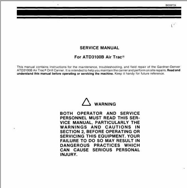 Caterpillar Air Trac ATD3100B Service Manual