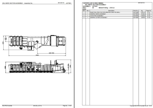 Caterpillar Beamed Stageloader BMA BSL SET 2 Parts Manual BI014257 1