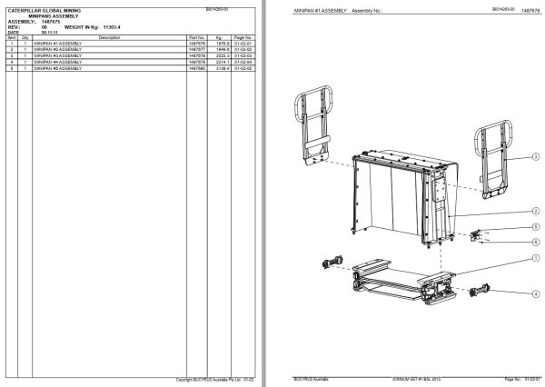 Caterpillar Beamed Stageloader CRINUM SET 1 BSL Parts Manual BI014263 1