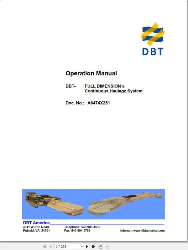 Caterpillar Continuous Haulage System FULL DIMENSION Operation Manual