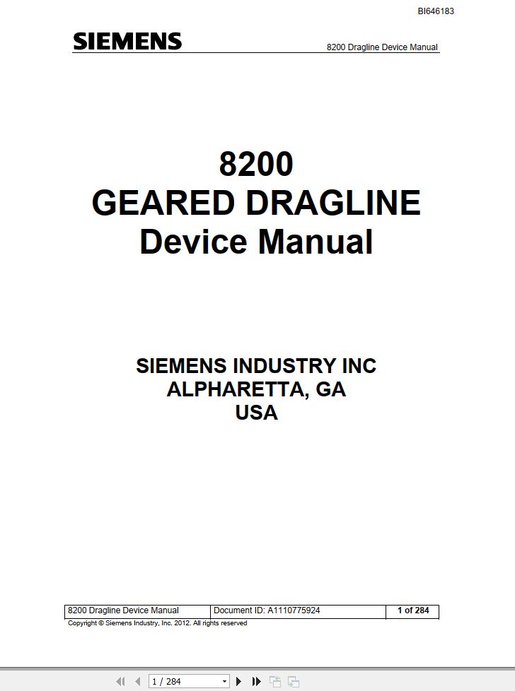 Caterpillar Dragline 8200 Device Manual BI646183