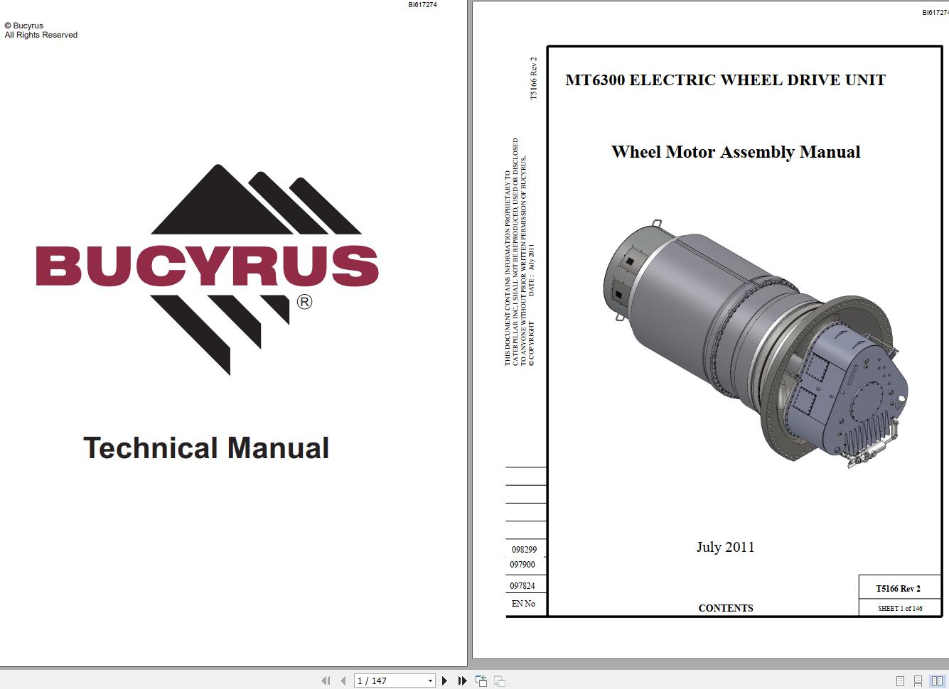 Caterpillar Electric Wheel Drive Unit MT6300 Wheel Motor Assembly Manual BI617274