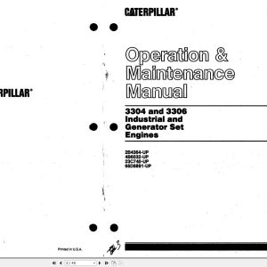 Caterpillar Engine 3304 3306 Operation And Maintenance Manual BI008869
