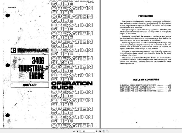 Caterpillar Engine 3406 Operation Guide BI007522