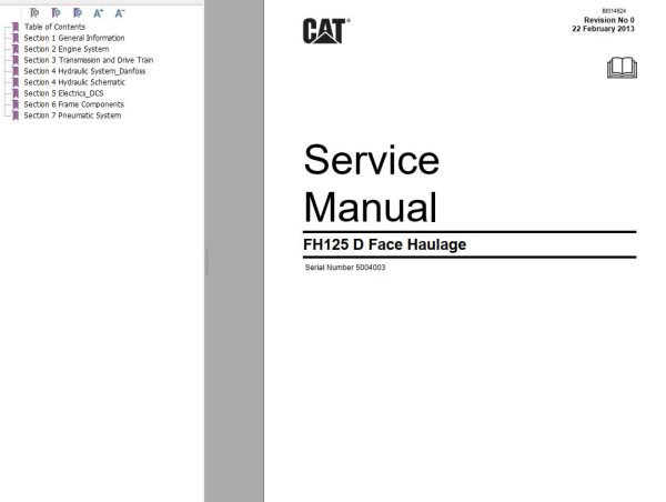 Caterpillar Face Haulage FH125D Service Manual