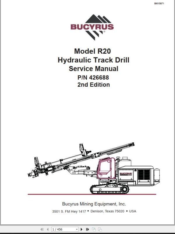 Caterpillar Hydraulic Track Drill R20 Service Manual BI615871