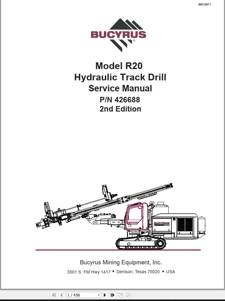 Caterpillar Hydraulic Track Drill R20 Service Manual BI615871