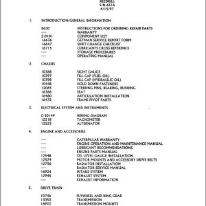 Caterpillar Jumbo Drill 640DJC Parts List