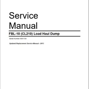 Caterpillar Load Haul Dump FBL 10 Service Manual