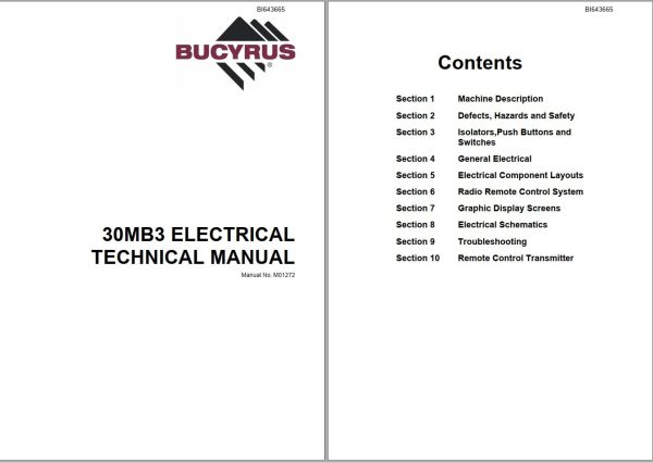 Caterpillar Miner Bolter 30MB3 Electrical Technical Manual BI643665