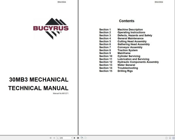 Caterpillar Miner Bolter 30MB3 Maintenance Manual BI643664