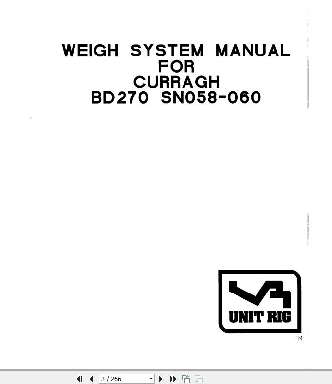 Caterpillar Mining Truck BD270 Curragh Weigh System Manual BI007291