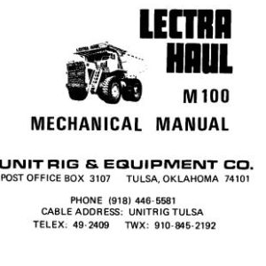 Caterpillar Mining Truck M100 Mechanical Manual BI007652
