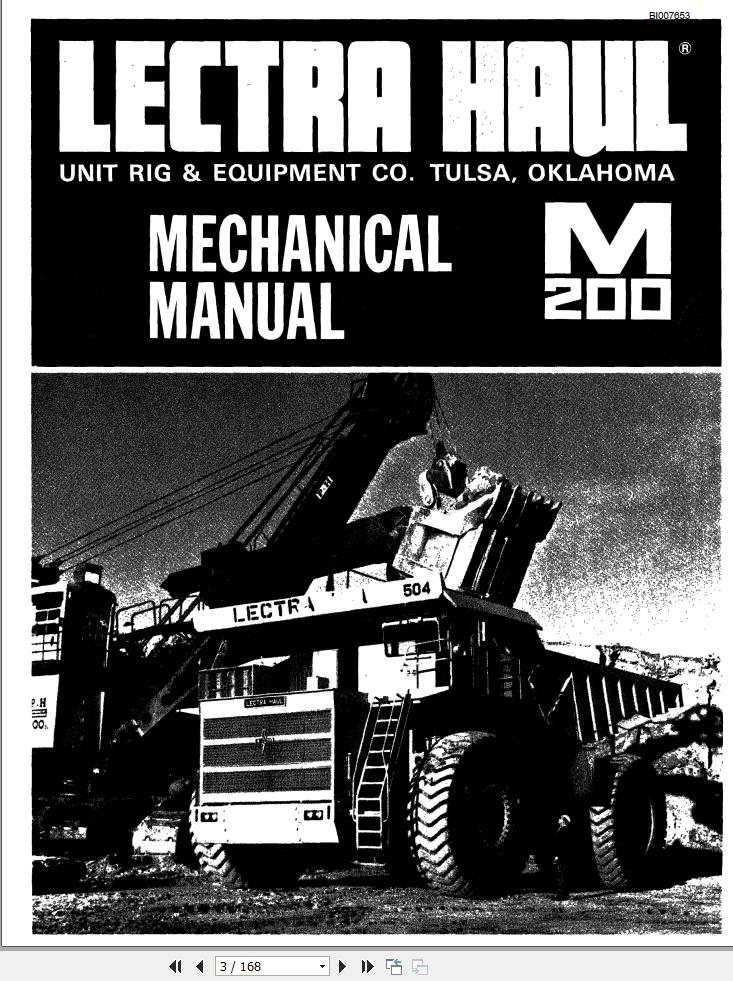 Caterpillar Mining Truck M200 Mechanical Manual BI007653