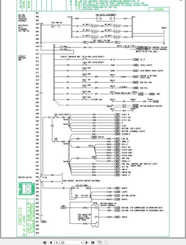 Caterpillar Mining Truck MH357 to MH734 Electrical Schematic BI618192