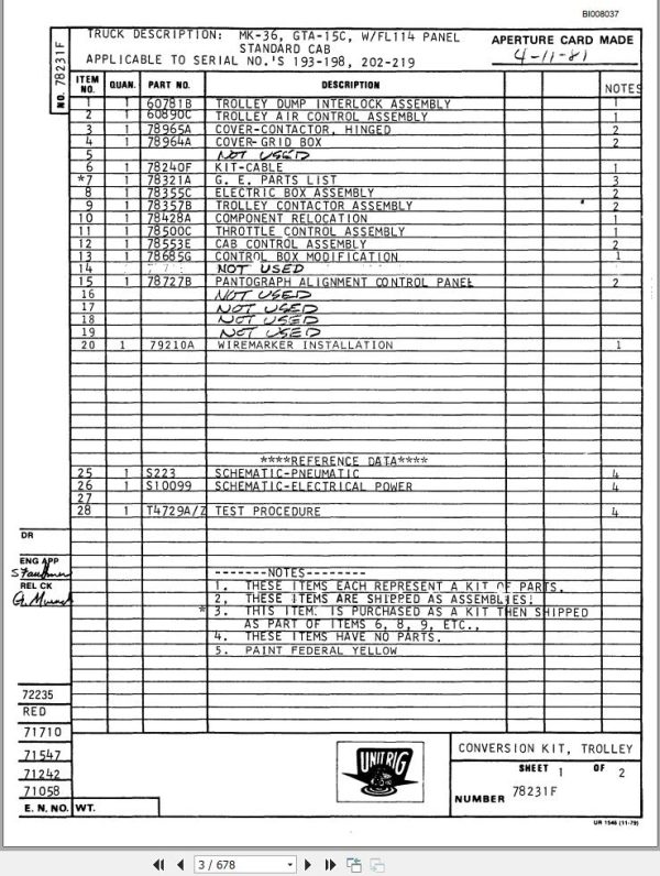 Caterpillar Mining Truck MK 36 GTA15 Electrical Manual BI008037