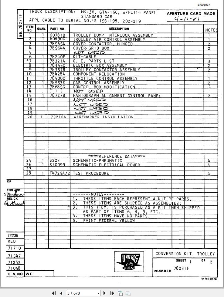 Caterpillar Mining Truck MK 36 GTA15 Electrical Manual BI008037
